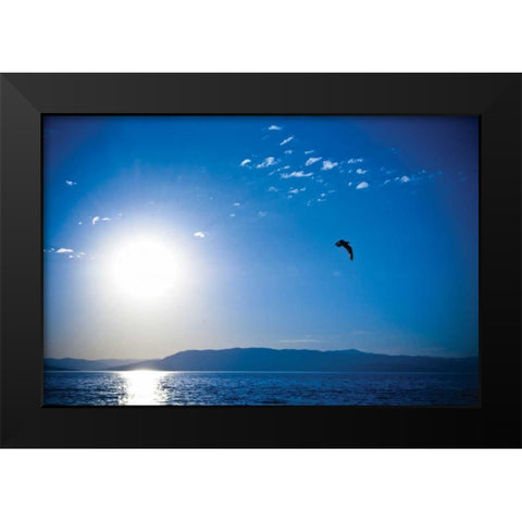 Flathead Lake Black Modern Wood Framed Art Print by Berzel, Erin