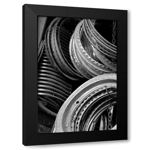 Antique Car Parts Black Modern Wood Framed Art Print with Double Matting by Berzel, Erin
