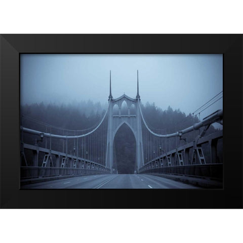 Westbound on the Bridge I Black Modern Wood Framed Art Print by Berzel, Erin