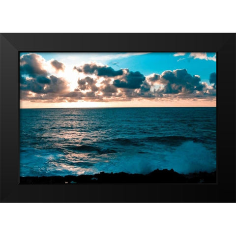 Depoe Bay Sunset I Black Modern Wood Framed Art Print by Berzel, Erin