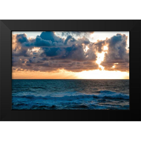 Depoe Bay Sunset II Black Modern Wood Framed Art Print by Berzel, Erin