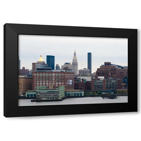 NYC Pier V7 I Black Modern Wood Framed Art Print with Double Matting by Berzel, Erin