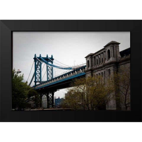 Manhattan Bridge II Black Modern Wood Framed Art Print by Berzel, Erin