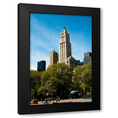 The Woolworth Building Black Modern Wood Framed Art Print with Double Matting by Berzel, Erin