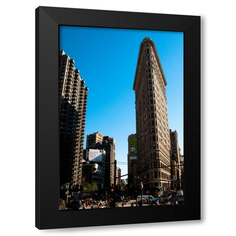 Flatiron Building Black Modern Wood Framed Art Print with Double Matting by Berzel, Erin