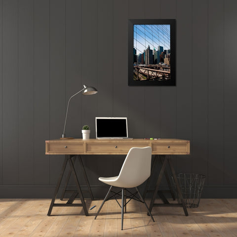 Brooklyn Bridge I Black Modern Wood Framed Art Print by Berzel, Erin