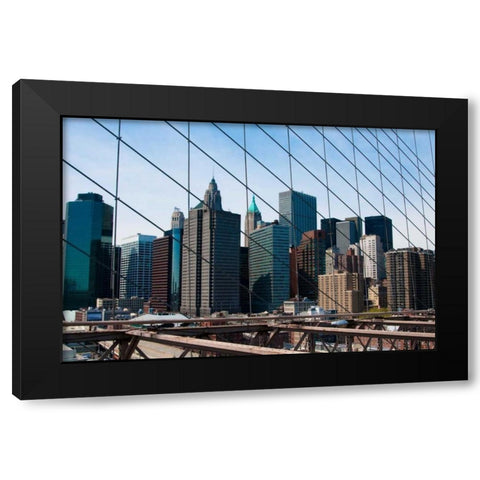 Brooklyn Bridge III Black Modern Wood Framed Art Print with Double Matting by Berzel, Erin