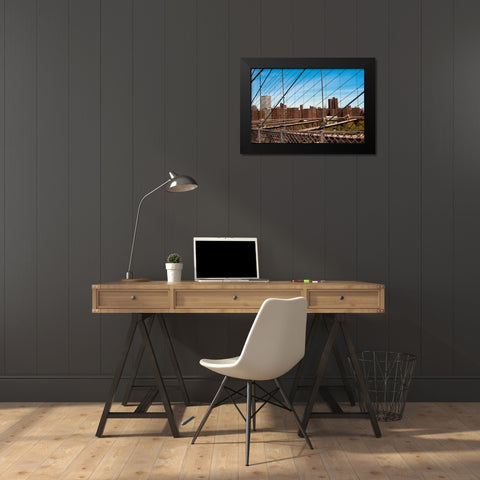 Brooklyn Bridge IV Black Modern Wood Framed Art Print by Berzel, Erin