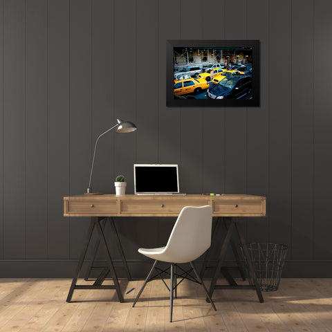 NYC Traffic Black Modern Wood Framed Art Print by Berzel, Erin