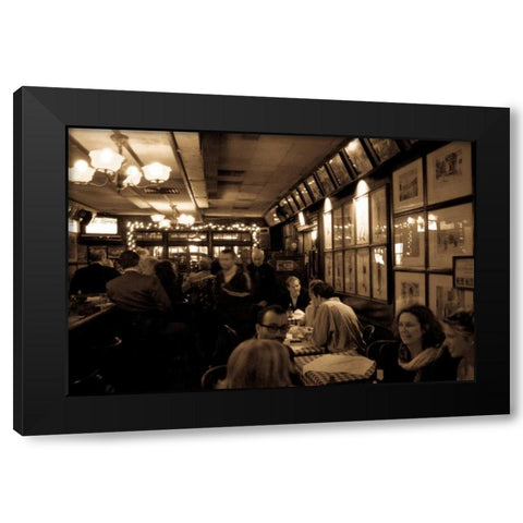 NYC Piano Bar II Black Modern Wood Framed Art Print with Double Matting by Berzel, Erin