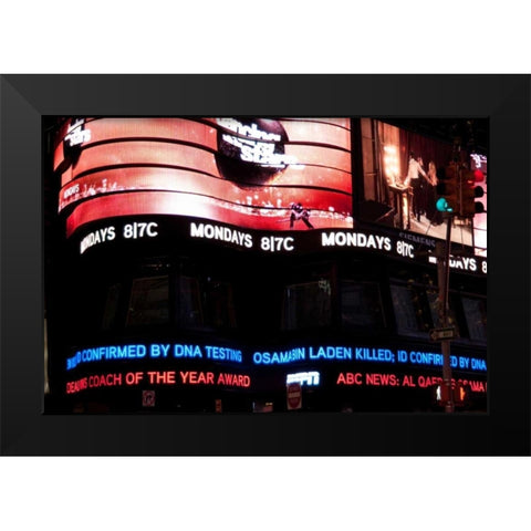 News in Times Square I Black Modern Wood Framed Art Print by Berzel, Erin