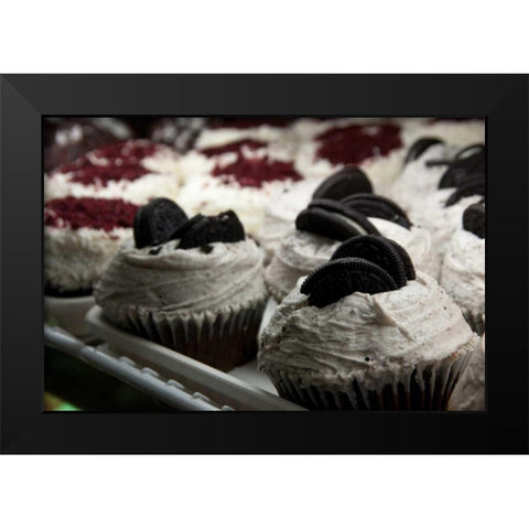 Cupcakes I Black Modern Wood Framed Art Print by Berzel, Erin