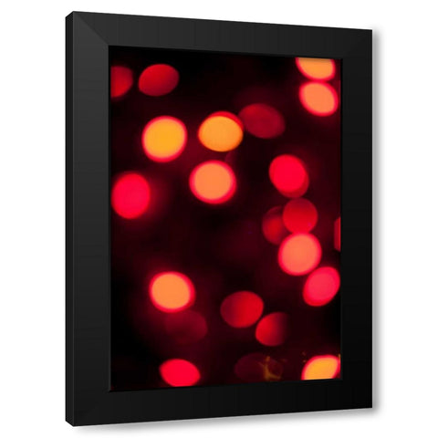 Red Bokeh Black Modern Wood Framed Art Print by Berzel, Erin