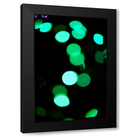 Green Bokeh Black Modern Wood Framed Art Print by Berzel, Erin
