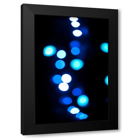Blue Bokeh I Black Modern Wood Framed Art Print with Double Matting by Berzel, Erin