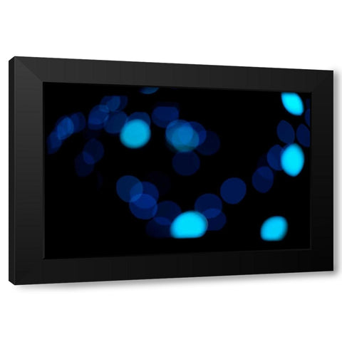 Blue Bokeh II Black Modern Wood Framed Art Print with Double Matting by Berzel, Erin