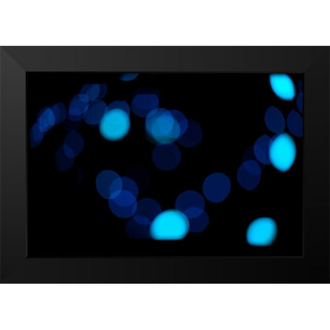 Blue Bokeh II Black Modern Wood Framed Art Print by Berzel, Erin
