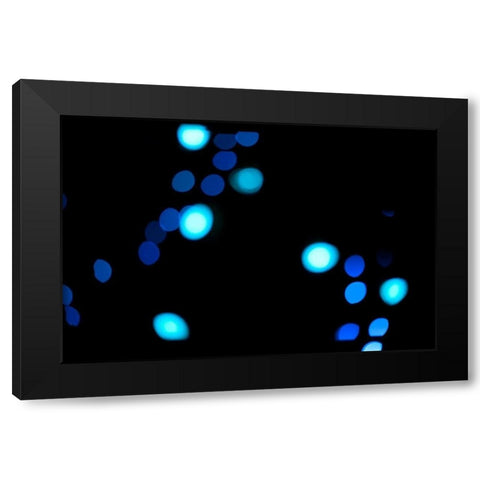 Blue Bokeh III Black Modern Wood Framed Art Print by Berzel, Erin