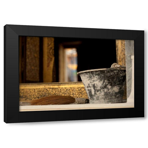 Temple Renovation II Black Modern Wood Framed Art Print by Berzel, Erin