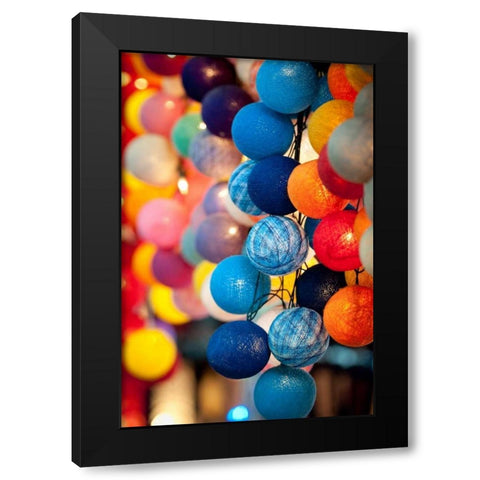 Colorful Lights I Black Modern Wood Framed Art Print with Double Matting by Berzel, Erin