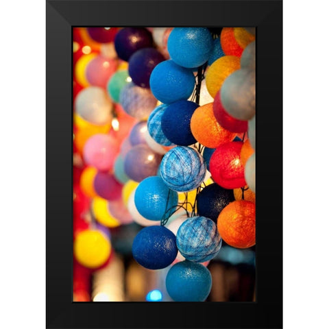 Colorful Lights I Black Modern Wood Framed Art Print by Berzel, Erin