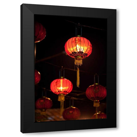 Chinese Lanterns II Black Modern Wood Framed Art Print by Berzel, Erin