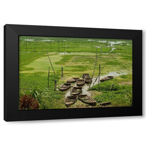 Boats I Black Modern Wood Framed Art Print by Berzel, Erin