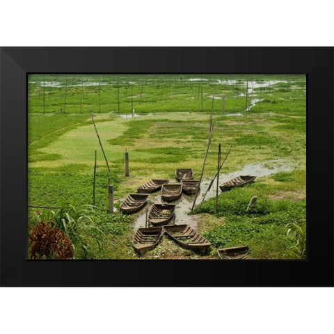 Boats I Black Modern Wood Framed Art Print by Berzel, Erin
