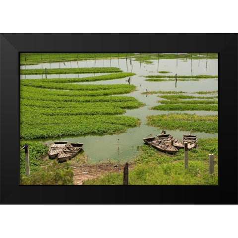 Boats II Black Modern Wood Framed Art Print by Berzel, Erin