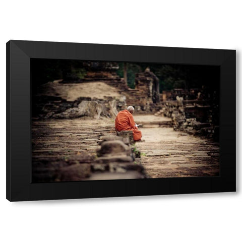 Elephant Terrace I Black Modern Wood Framed Art Print with Double Matting by Berzel, Erin