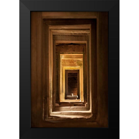 Windows at Bayon Black Modern Wood Framed Art Print by Berzel, Erin