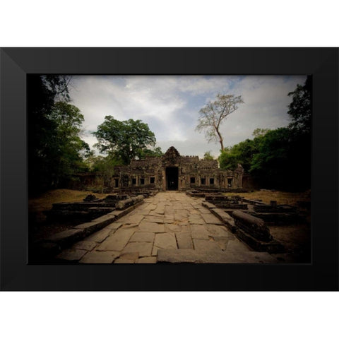 Preah Khan II Black Modern Wood Framed Art Print by Berzel, Erin