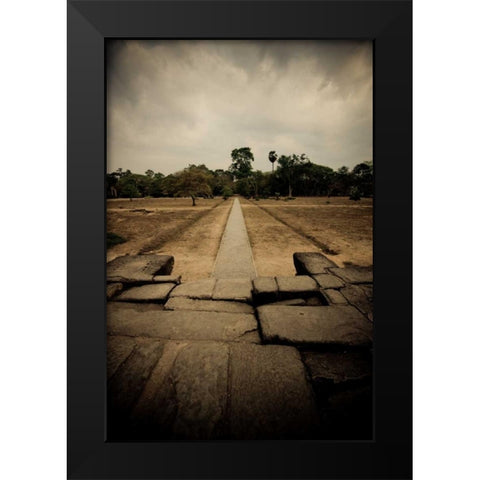Angkor Wat Pathway Black Modern Wood Framed Art Print by Berzel, Erin