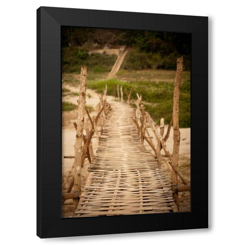 Bamboo Bridge Black Modern Wood Framed Art Print with Double Matting by Berzel, Erin