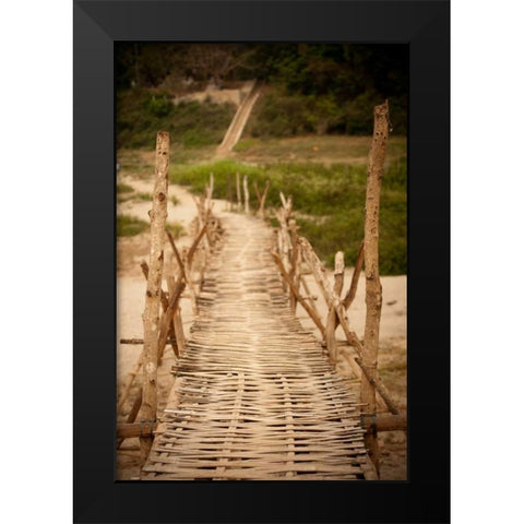 Bamboo Bridge Black Modern Wood Framed Art Print by Berzel, Erin