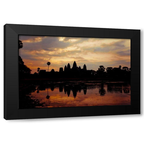 Angkor Wat Sunrise I Black Modern Wood Framed Art Print with Double Matting by Berzel, Erin
