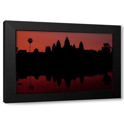Angkor Wat Sunrise II Black Modern Wood Framed Art Print with Double Matting by Berzel, Erin