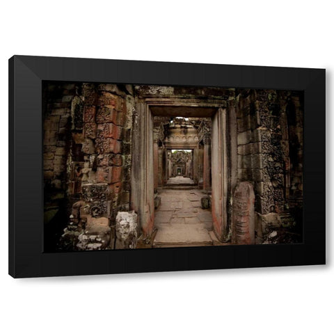 Preah Khan IV Black Modern Wood Framed Art Print with Double Matting by Berzel, Erin