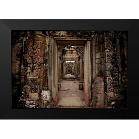 Preah Khan IV Black Modern Wood Framed Art Print by Berzel, Erin