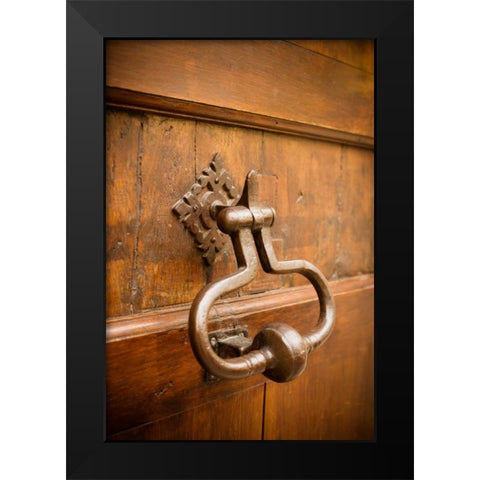 French Door Knocker II Black Modern Wood Framed Art Print by Berzel, Erin