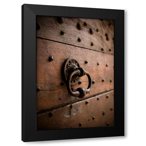 French Door Knocker III Black Modern Wood Framed Art Print with Double Matting by Berzel, Erin