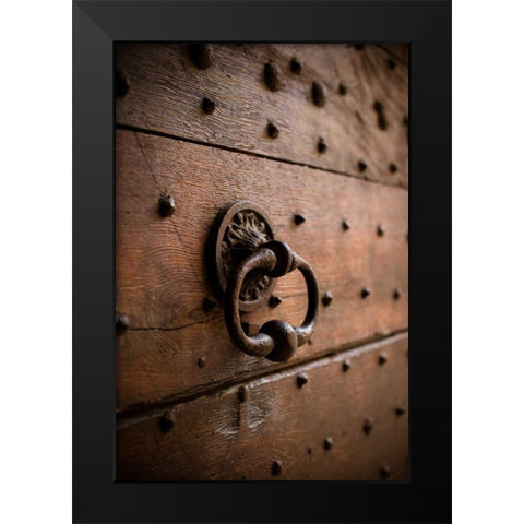 French Door Knocker III Black Modern Wood Framed Art Print by Berzel, Erin