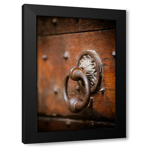 French Door Knocker IV Black Modern Wood Framed Art Print with Double Matting by Berzel, Erin