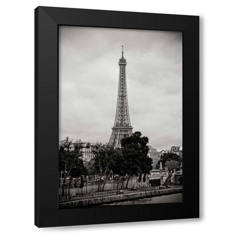 Eiffel Tower BW I Black Modern Wood Framed Art Print by Berzel, Erin