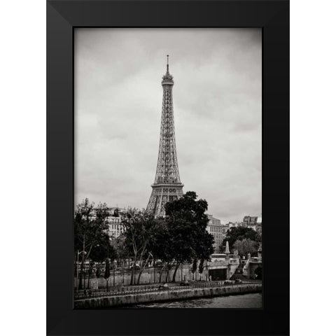 Eiffel Tower BW I Black Modern Wood Framed Art Print by Berzel, Erin