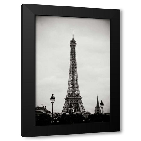 Eiffel Tower BW II Black Modern Wood Framed Art Print with Double Matting by Berzel, Erin
