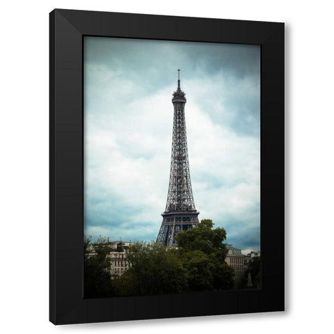 La Tour Eiffel III Black Modern Wood Framed Art Print with Double Matting by Berzel, Erin
