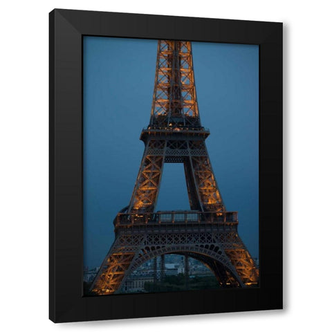 Eiffel Tower at Night III Black Modern Wood Framed Art Print with Double Matting by Berzel, Erin