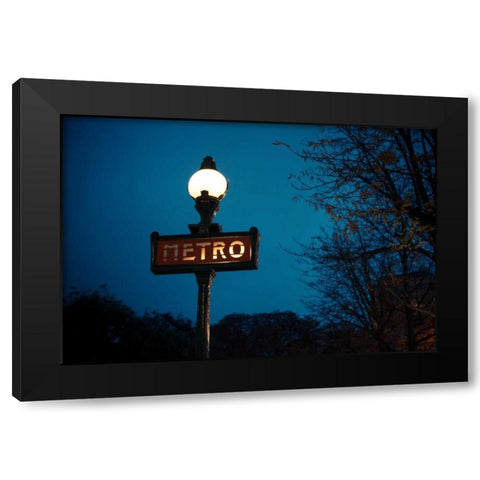 Paris Metro I Black Modern Wood Framed Art Print with Double Matting by Berzel, Erin
