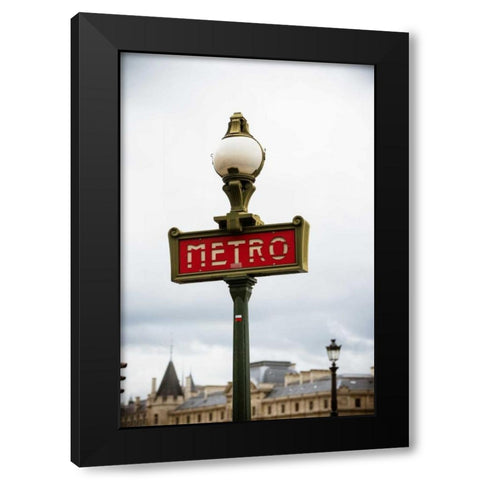 Paris Metro IV Black Modern Wood Framed Art Print with Double Matting by Berzel, Erin